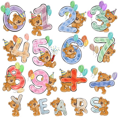 Мишка Тедди с цыфрами на День рождения